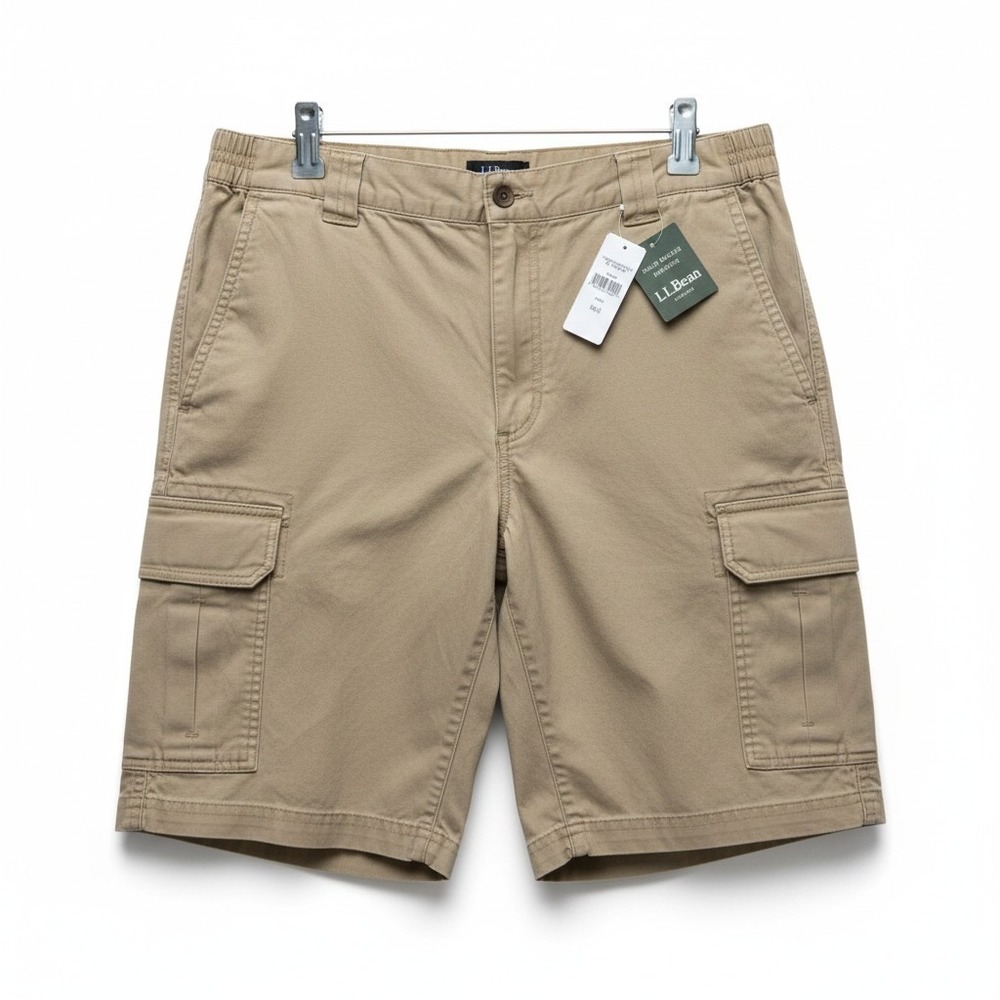 L.L.Bean Cargo Shorts Men's 35W Tan Khaki Outdoor Hiking Utility NWT #1
